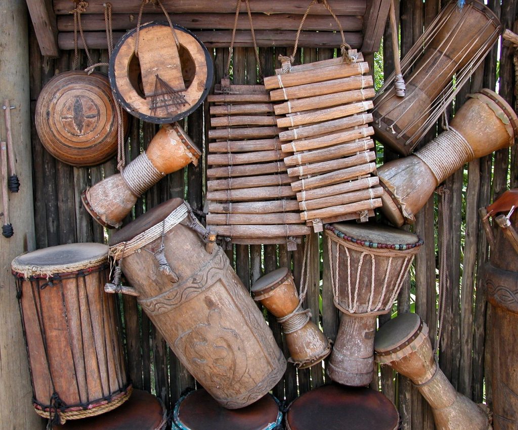 african, instruments, background